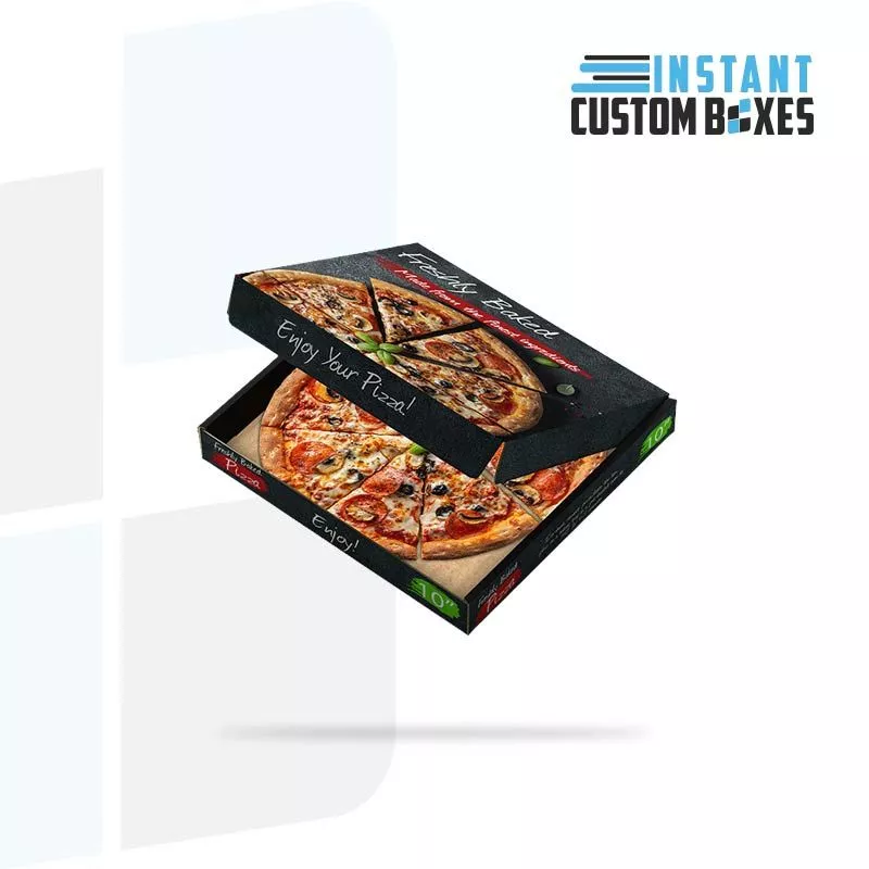 Personalized pizza boxes available in 8 sizes