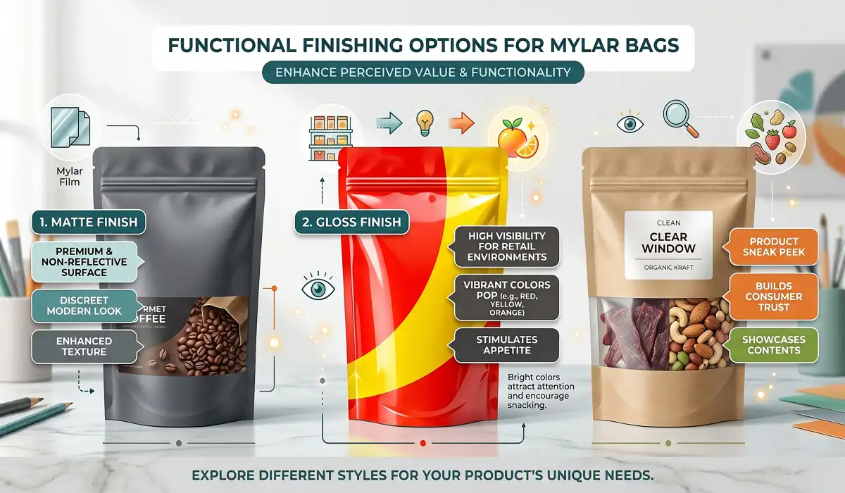 Functional Finishing Options For Mylar Bags