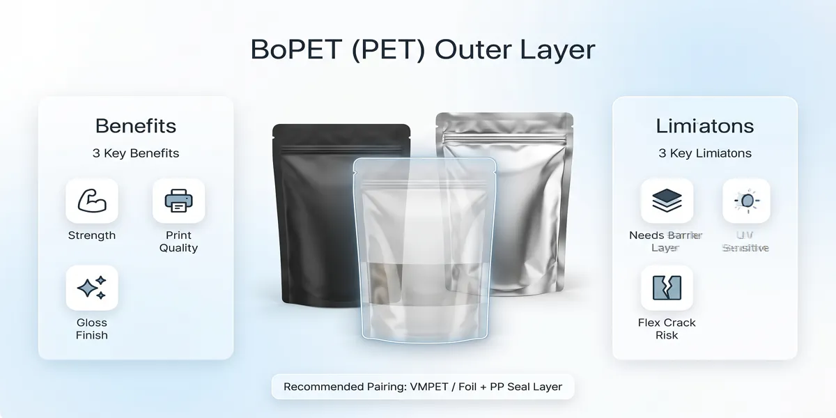 The Outer Layer BoPETPET for Mylar Packaging
